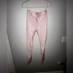 Akira | light pink patent leather pants
